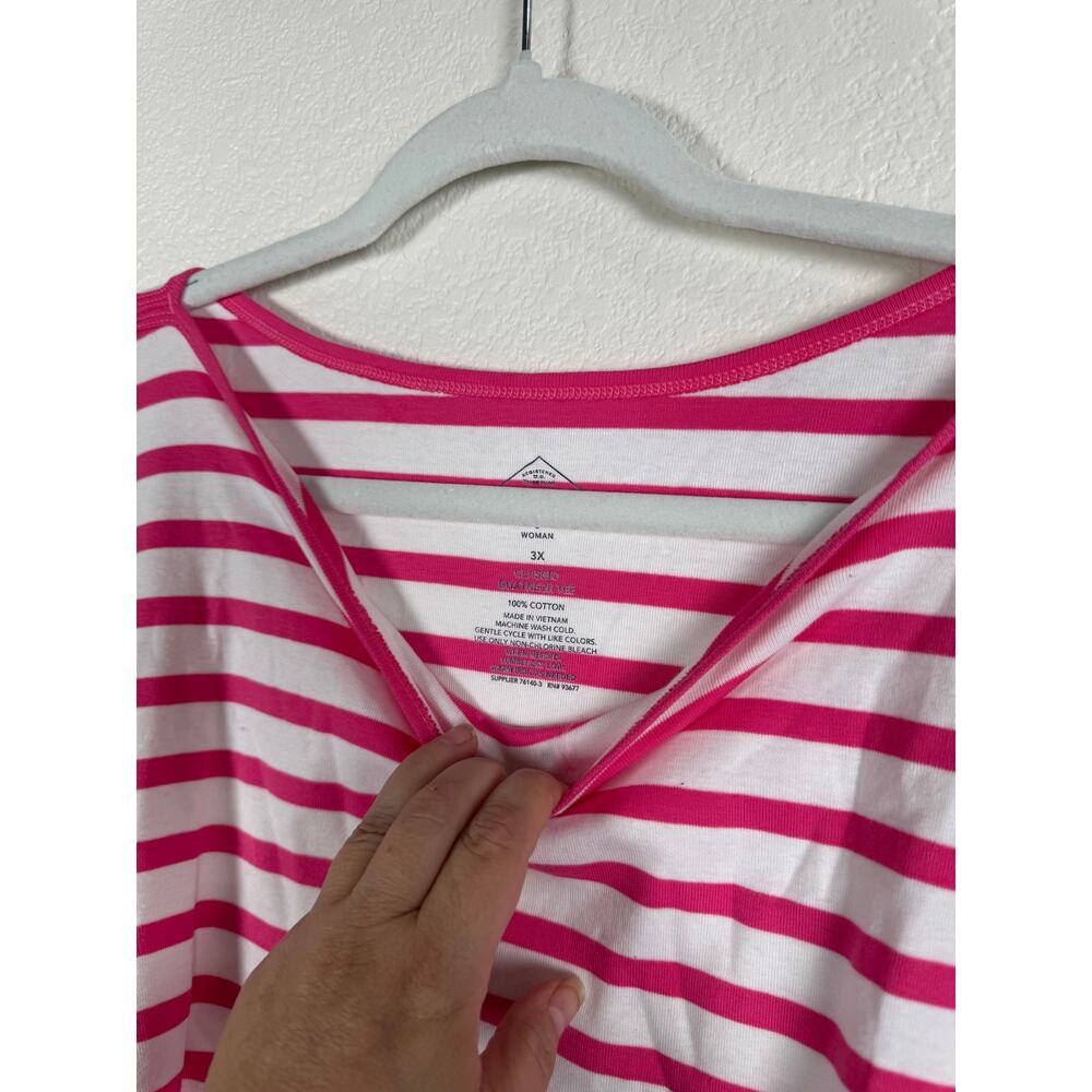 NWT St. John's Bay Classic Boatneck Tee T-shirt Red Stripe Casual Coastal 3X - Picture 8 of 10